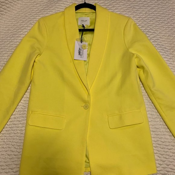 NWT GREY LAB BRIGHT YELLOW BLAZER - Picture 7 of 8